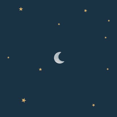 Trauerkarte Kind Flugzeug, Mond und Sterne Rückseite