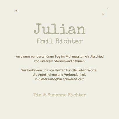 Trauerkarte Regenbogen Stillgeburt Sternenkind 3