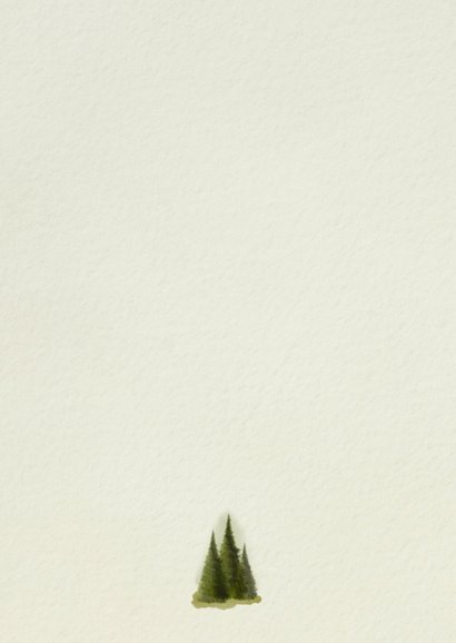 Trauermitteilung Aquarell Karte Abschied Tannenwald Rückseite