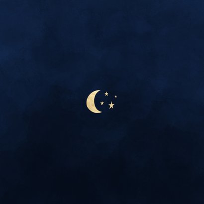 Trauermitteilung/Dankeskarte Sternenkind Mond & Sterne Rückseite