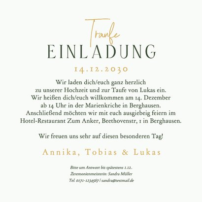 Traufe-Einladungskarte Tannenbäume Winter 3