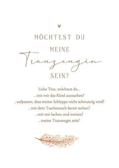 Trauzeugin Fragen Bohemien Stil Hochzeitskarte Trockenzweige 3