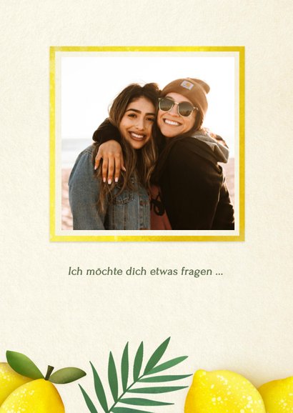 Trauzeugin fragen Zitronen Hochzeitskarte 2