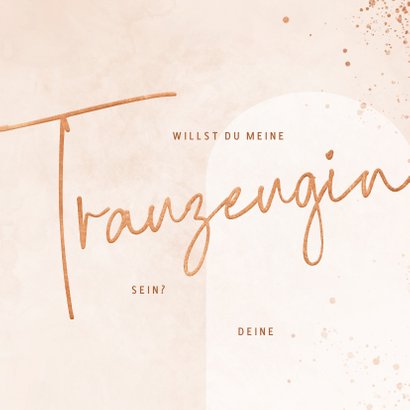 Trauzeugin Karte rosé filigraner Zweig 3