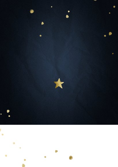 Umzugs-Weihnachtskarte mit Foto und Sternen Rückseite