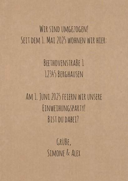 Umzugskarte 'a new home' Schlüsselloch 3