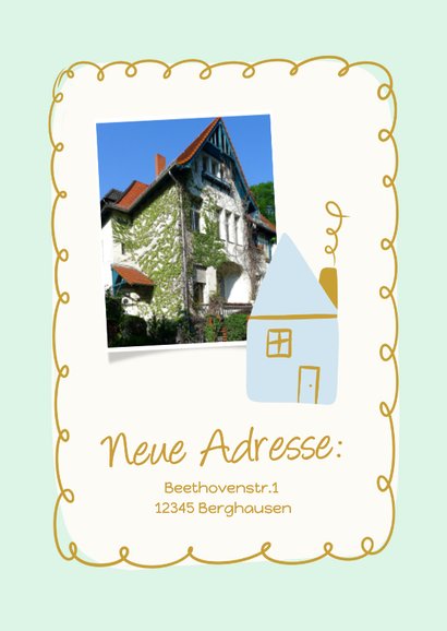 Umzugskarte Doodles Haus Adressänderung 2