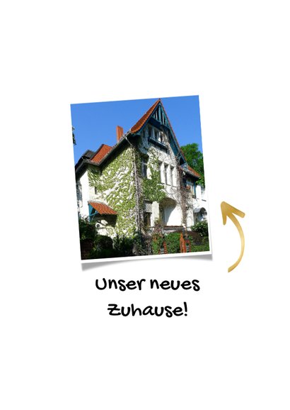 Umzugskarte Fotos altes Zuhause, neues Zuhause 2