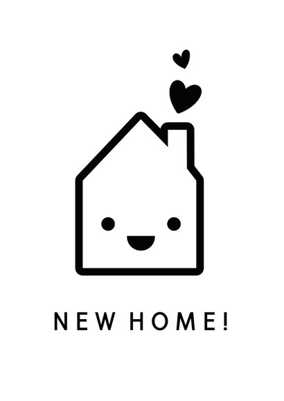 Umzugskarte fröhliches Haus 'Happy New Home' 2