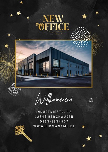 Umzugskarte geschäftlich 'Happy New Office' 2