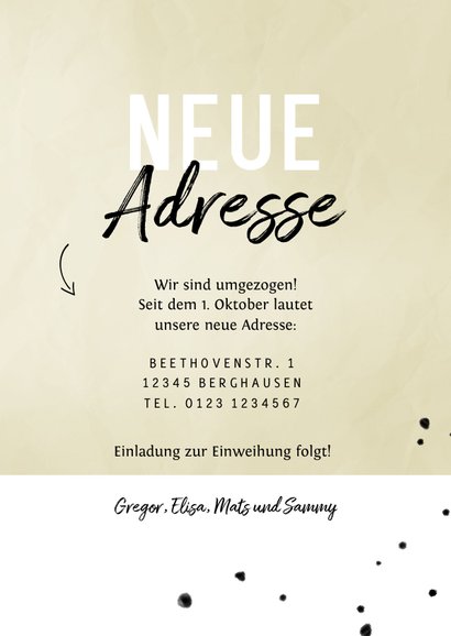 Umzugskarte Neue Adresse mit Foto 3