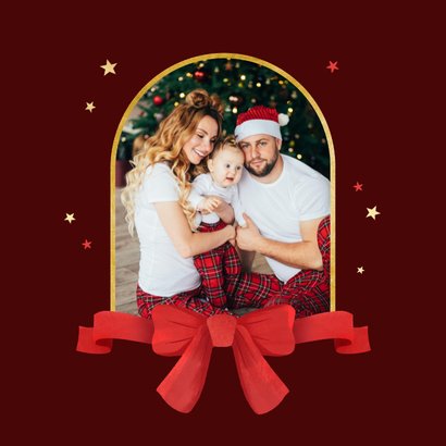 Umzugskarte Weihnachten Fotocollage Haus Schleifen 2