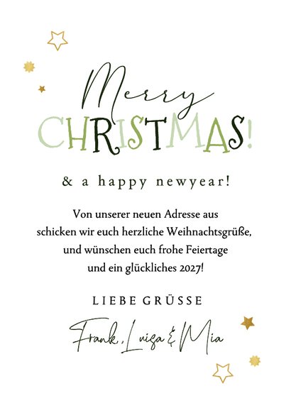 Umzugskarte Weihnachten Fotocollage Schlüssel Tannengrün 3