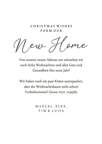 Umzugskarte Weihnachten Haus mit Foto und Schlitten 3