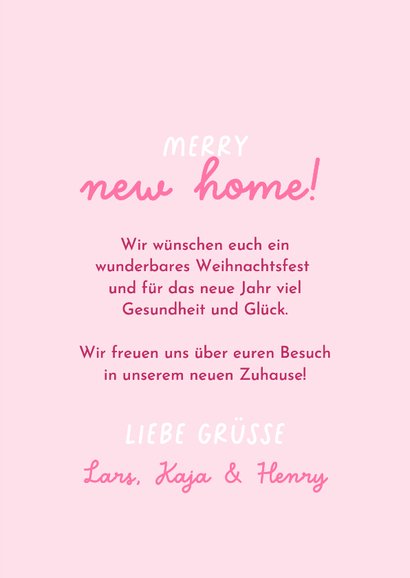 Umzugskarte Weihnachten Lebkuchenhaus mit Schleife 3