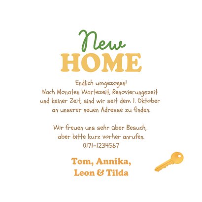 Umzugskarte Wörtercollage Adressänderung Home Sweet Home 3