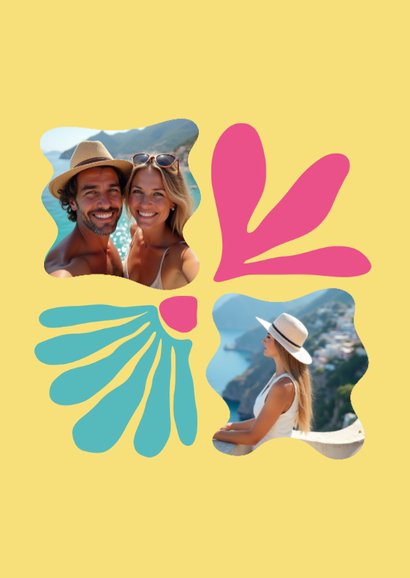 Urlaubskarte Italien Amalfi Posterlook gelb pinkt 2