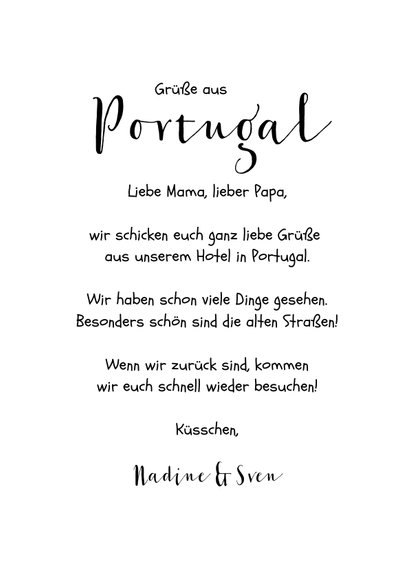 Urlaubskarte Portugal mit Fotos und Herzen 3