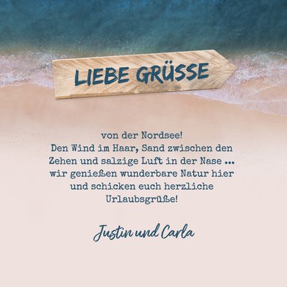 Urlaubskarte Sonnige Grüße mit Foto Strand Meer Muschel 3