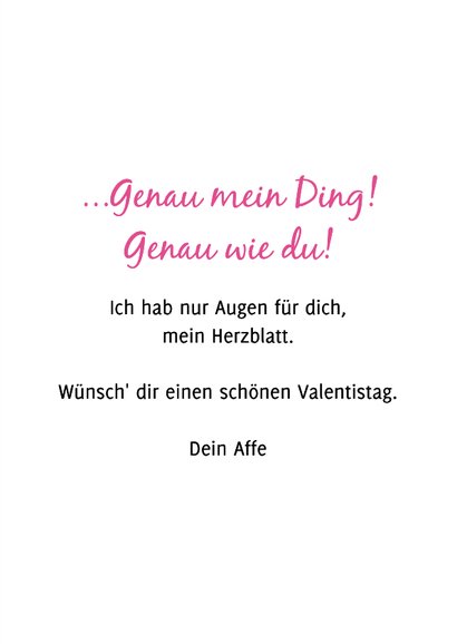 Valentinskarte 'Affengeil' 3