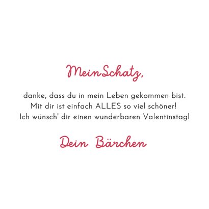 Valentinskarte Bär mit Kuschelgruß 3