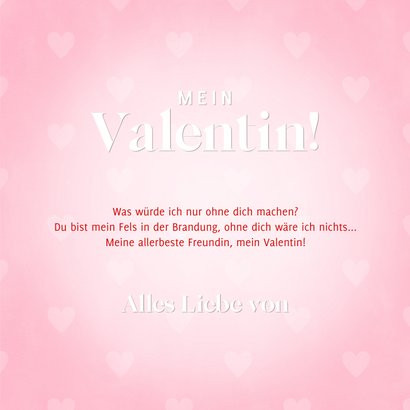 Valentinskarte beste Freundin mit Smiley & Herzen 3
