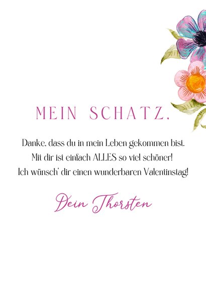 Valentinskarte bunte Blumen 3