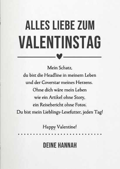 Valentinskarte Cover Zeitschrift 'LOVE' 3