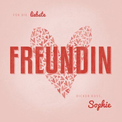 Valentinskarte Freundin mit Herz Send a Smile