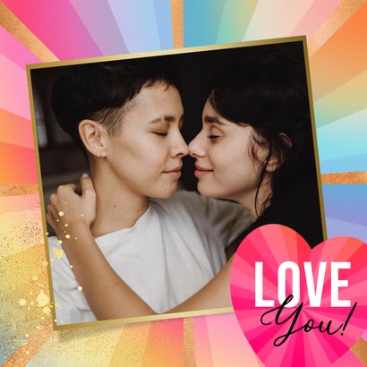 Valentinskarte Herz Regenbogen 'Proud you're mine' 2