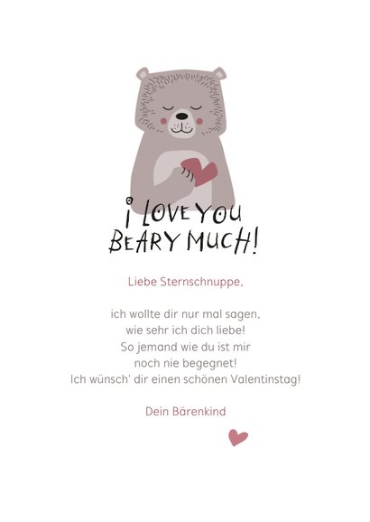 Valentinskarte 'I love you beary much' 3