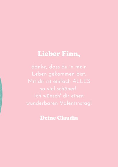 Valentinskarte 'I'm hooked on you' Name Haken Typografie 3