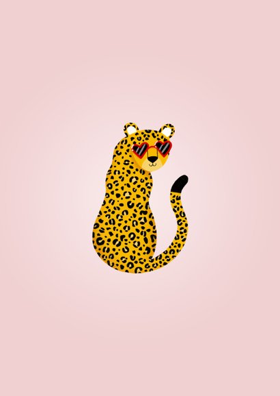 Valentinskarte Leopard mit Sonnenbrille 2