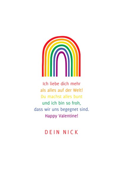 Valentinskarte 'Love is love' Regenbogenfarben 3