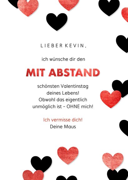 Valentinskarte 'Mit Abstand' 3