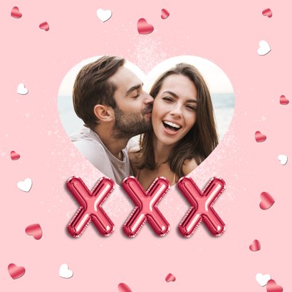 Valentinskarte mit eigenen Fotos und 'I love you' rosa 2