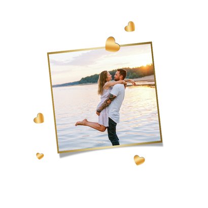 Valentinskarte mit Fotocollage & Scchriftzug 'I love you' 2