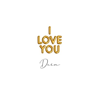 Valentinskarte mit Fotocollage & Scchriftzug 'I love you' 3