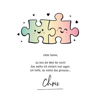 Valentinskarte Puzzleteile 'Perfect Match' 3