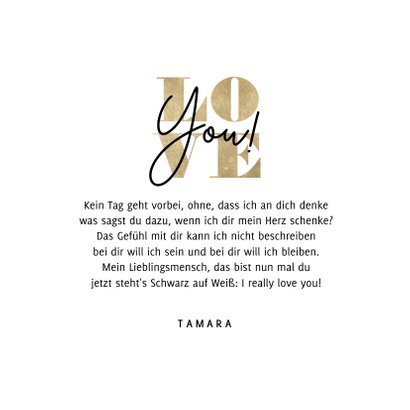 Valentinskarte Typografie 'Love You' 3