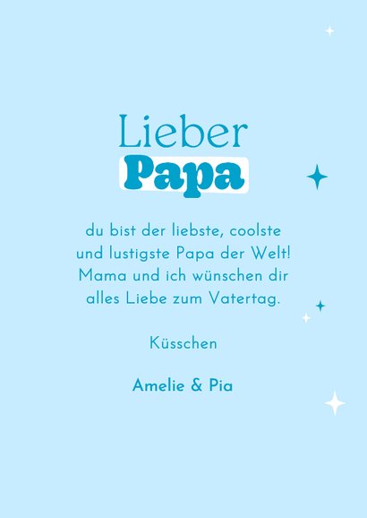Vatertagskarte mit Foto im Stickerlook Sternchenbrille Cool 3