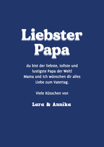Vatertagskarte mit Foto und kleinen Herzchen 'Liebster Papa' 3