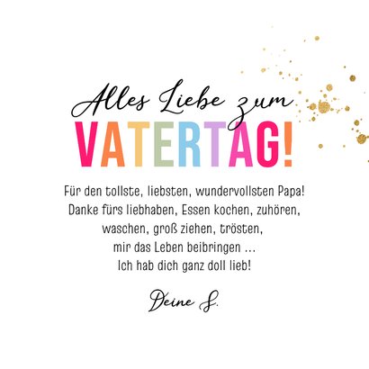 Vatertagskarte Regenbogen goldenes Herz LGBTQ+ Papa 3