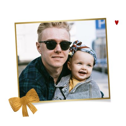 Vatertagskarte Schleife Geschenk blaue Streifen Herzen 2