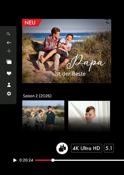 Vatertagskarte Streamingdienst Fotocollage 'Super Papa' 2