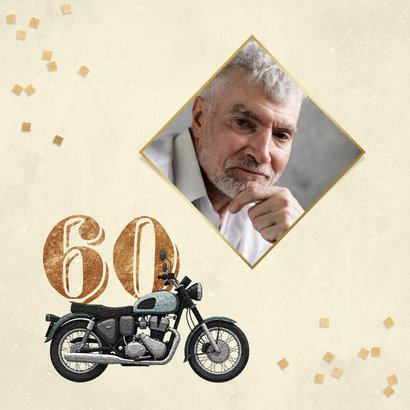 Vintage Geburtstagskarte 60. Geburtstag Motorrad Schild 2