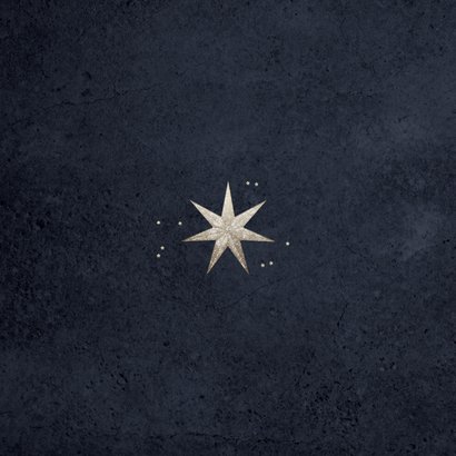 'Warm wishes' Firma Foto-Weihnachtskarte mit Sternen  Rückseite