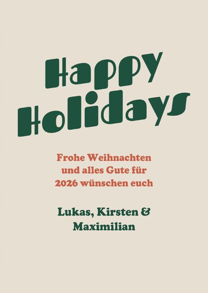 Weihnachtliche Fotokarte im Retro Look 'Happy Holidays' 3