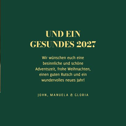 Weihnachtliche Fotokarte mit großem Foto und Goldschrift 3