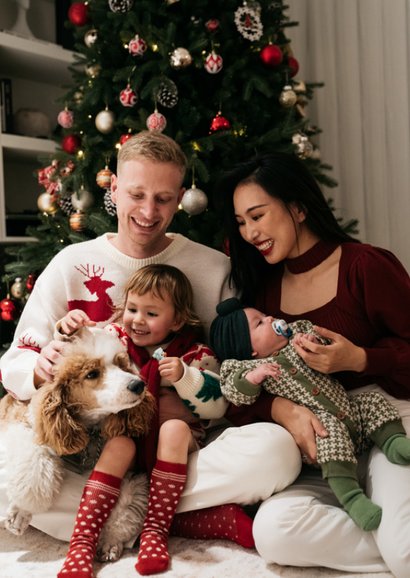 Weihnachts-Fotokarte rote Schleife 2